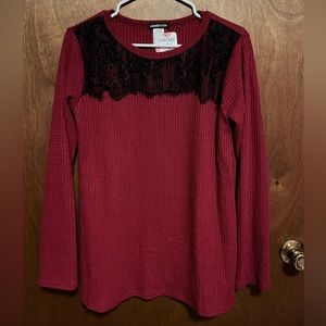 Heimish USA Small Red Waffle Knit Top